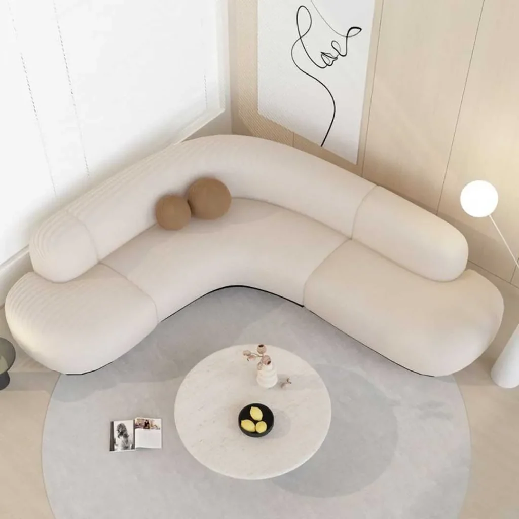 مبل راحتی منحنی برای گوشه