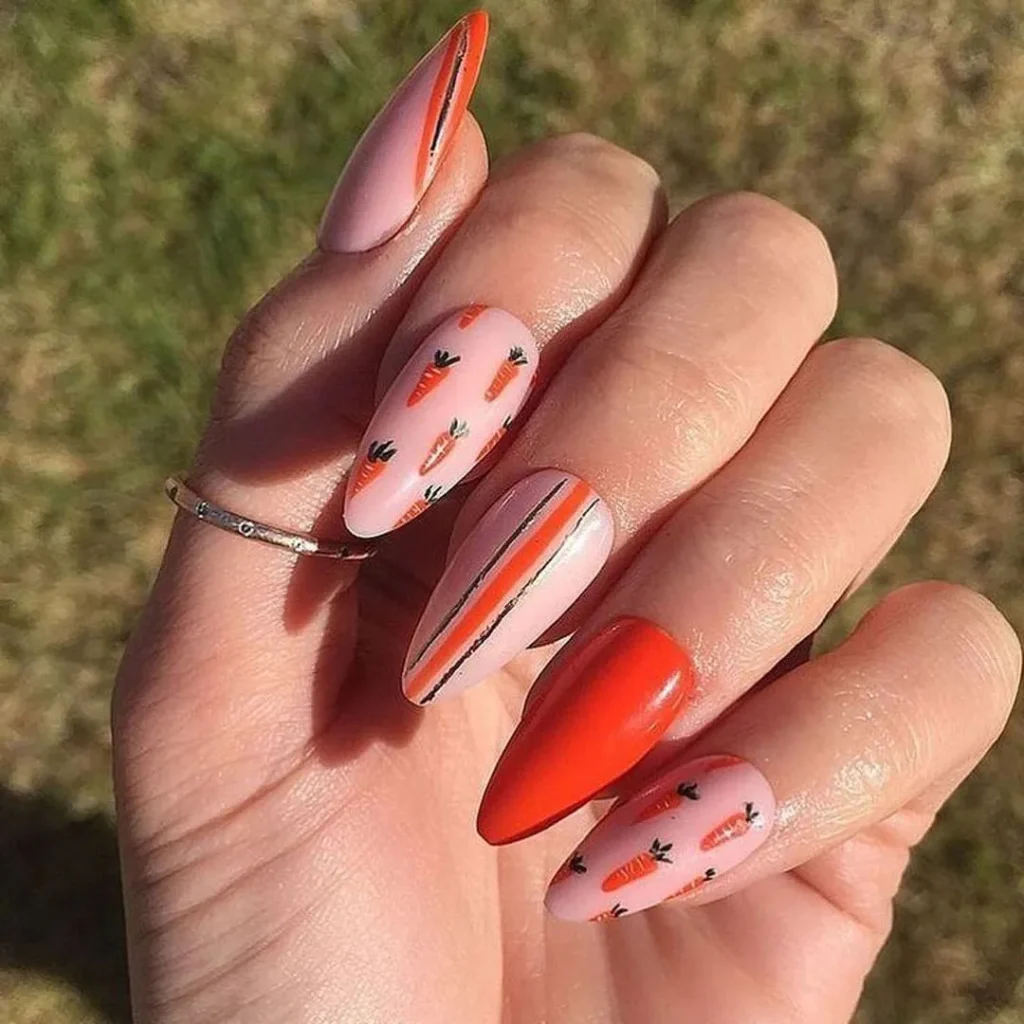   Fancy carrot nail design