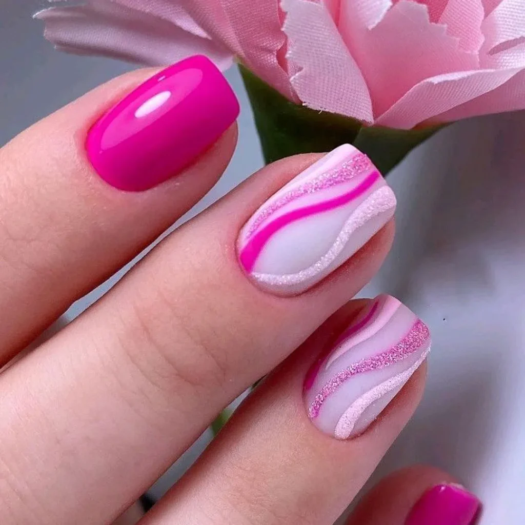 Nails with happy pink spring colors