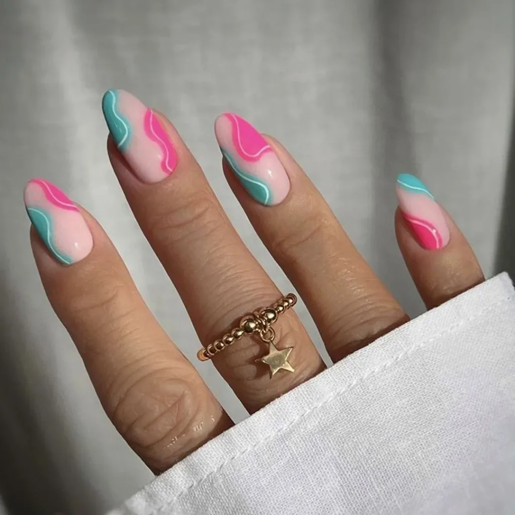 Nails with special happy spring colors