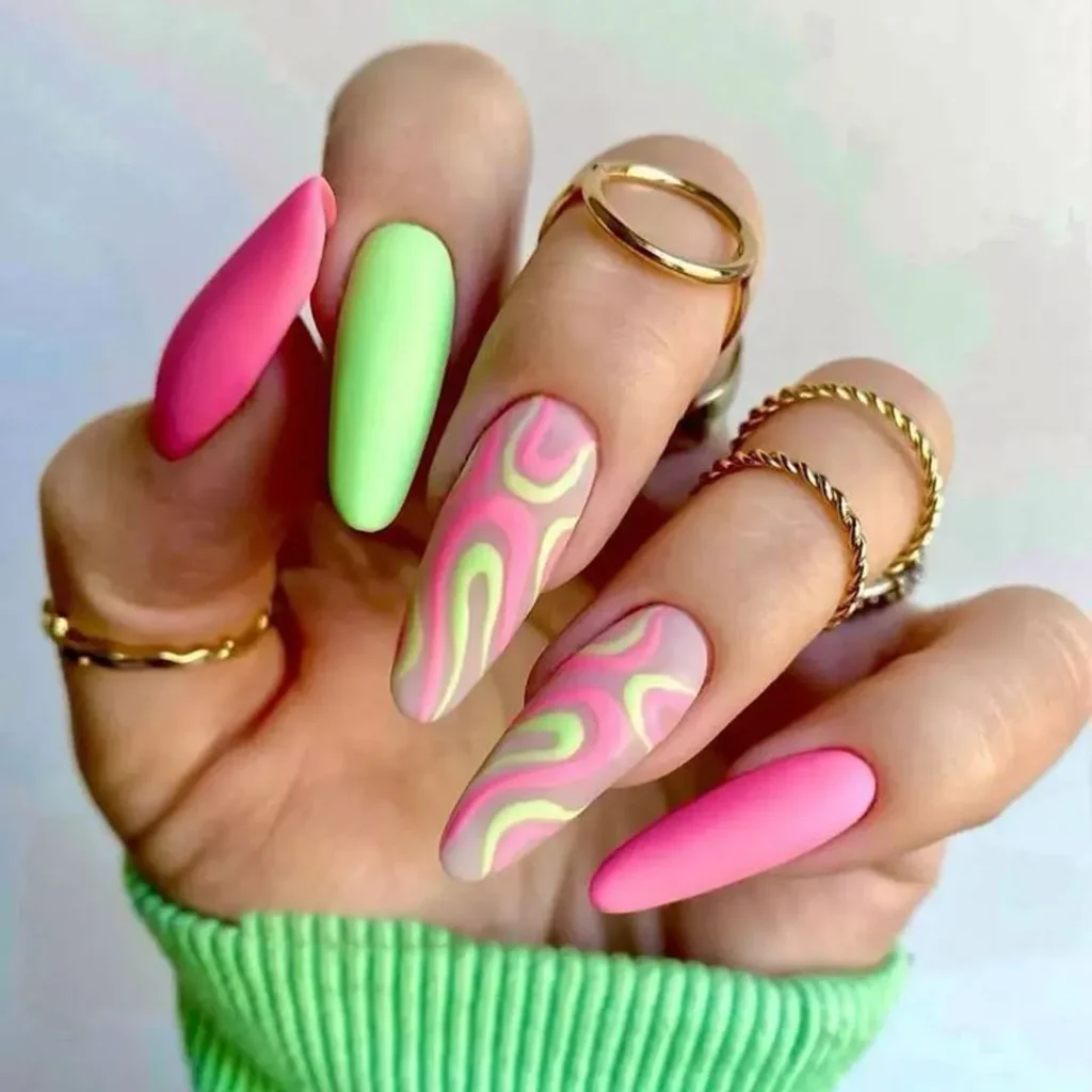 Nails with happy spring fantasy colors