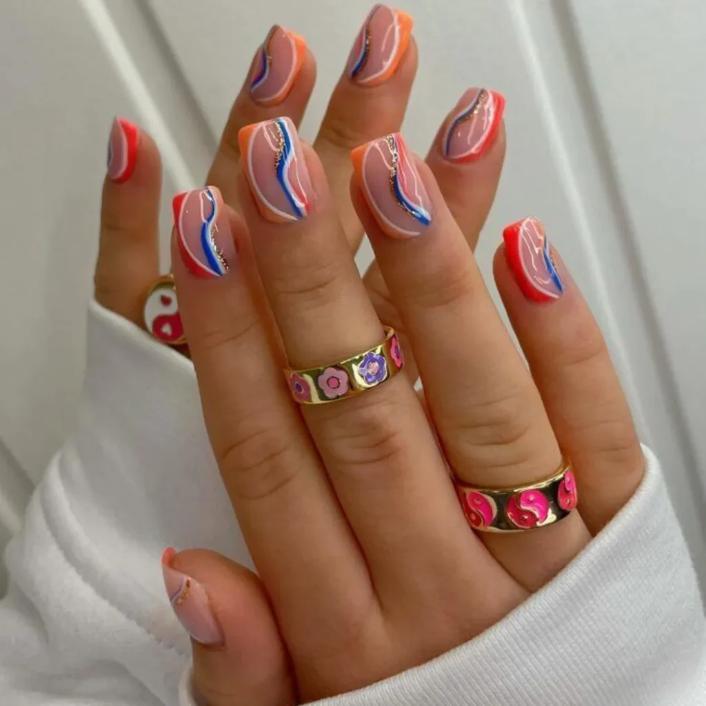 Nails with happy spring colors