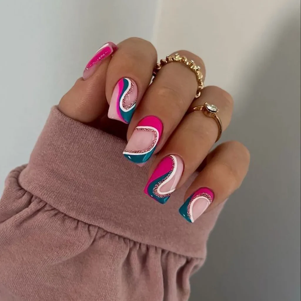 Nails with new happy spring colors