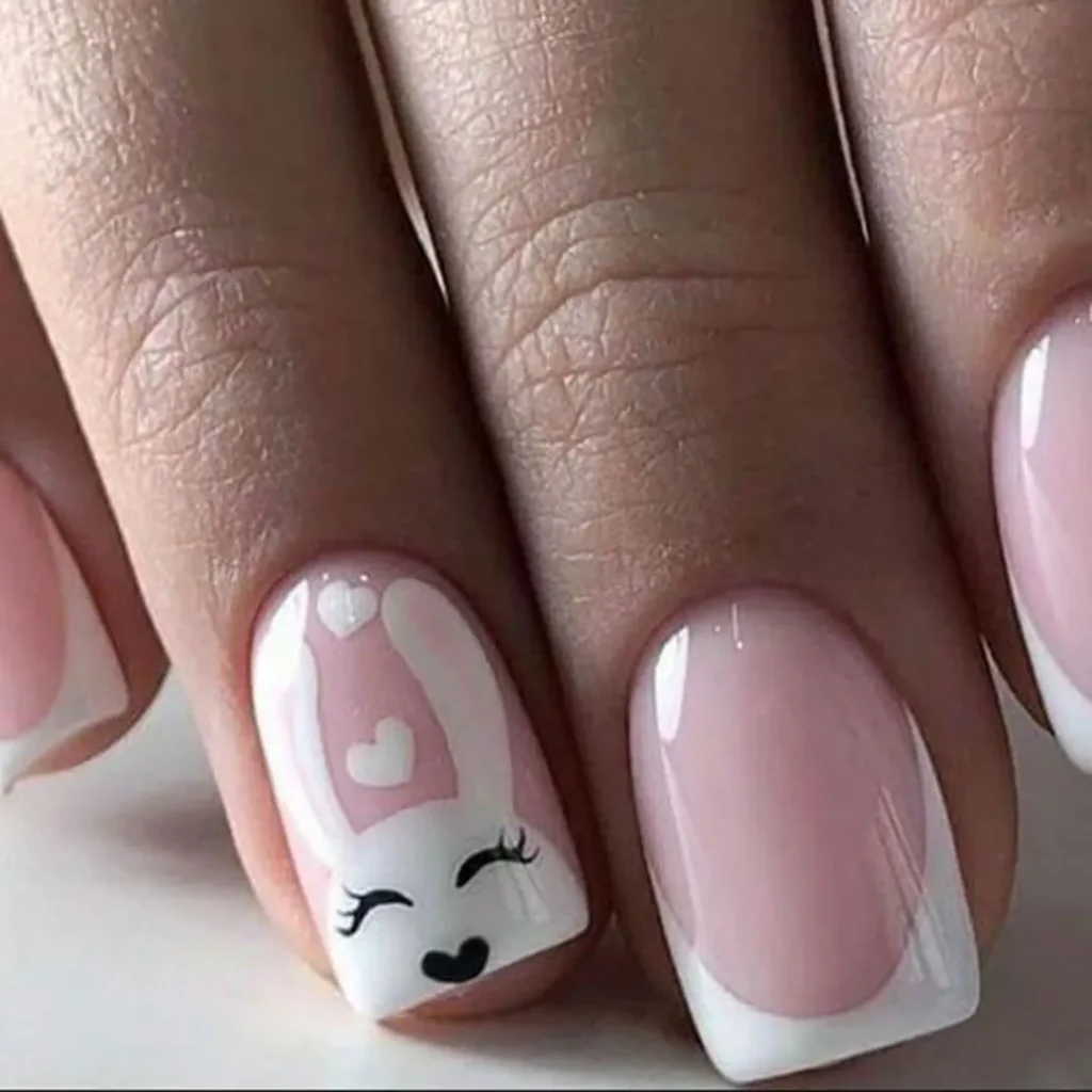   Attractive rabbit nail design