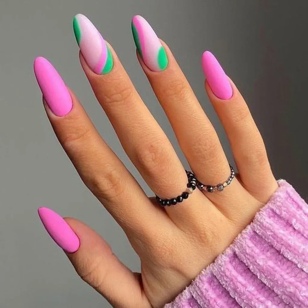 Nails with happy modern spring colors