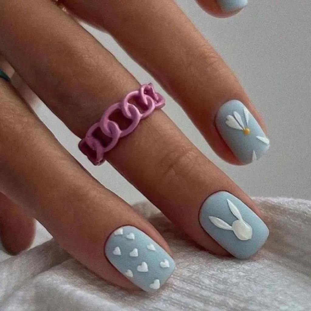   Attractive rabbit nail design