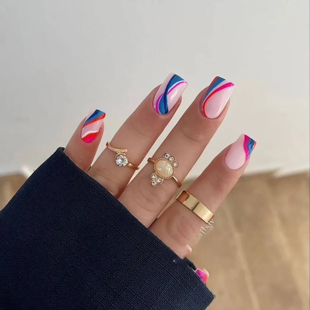 Nails with cute spring colors