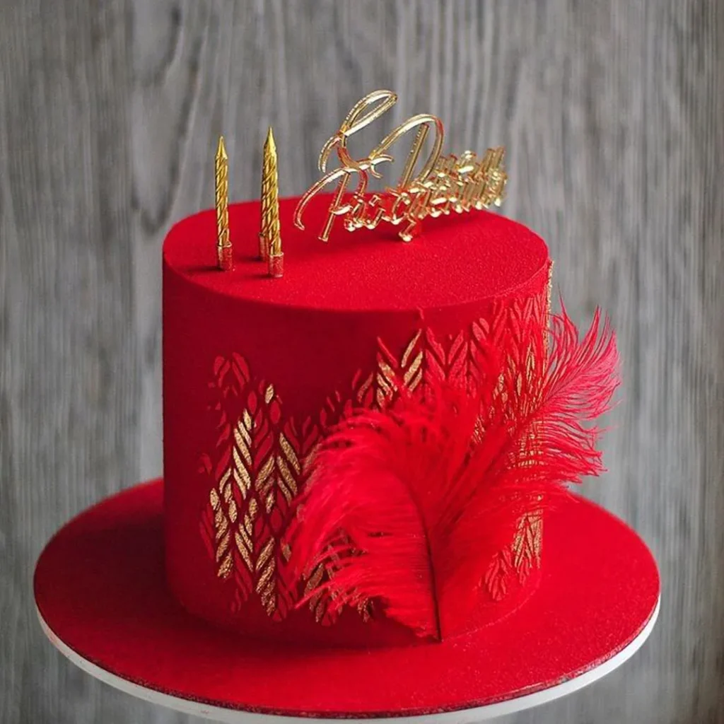 Modern red and crimson cake