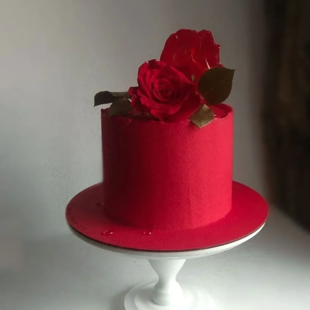 Red and crimson cake
