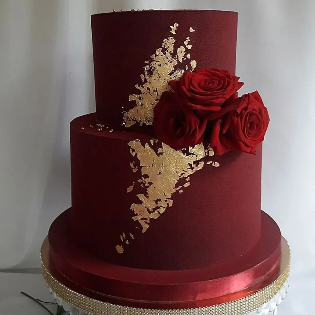 Beautiful red and crimson cake
