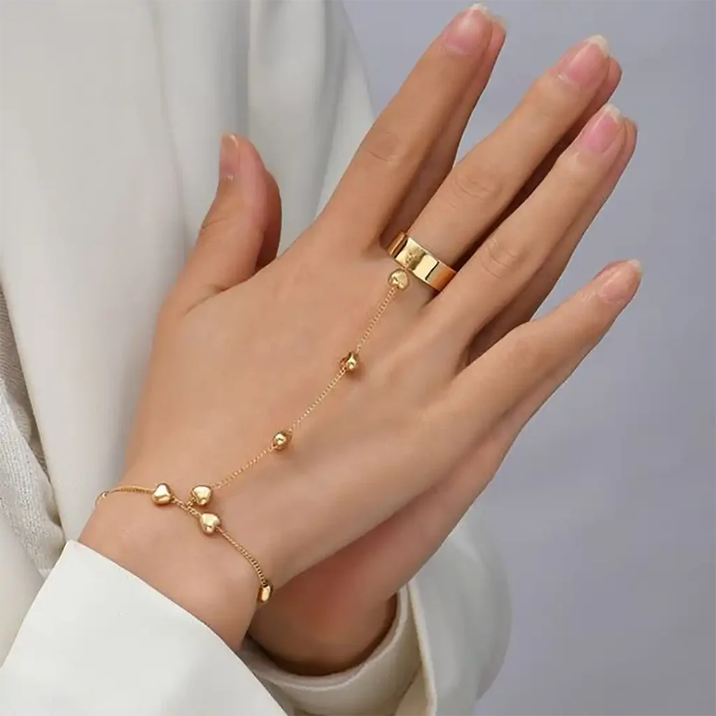 دستبند انگشتری طلا دخترانه