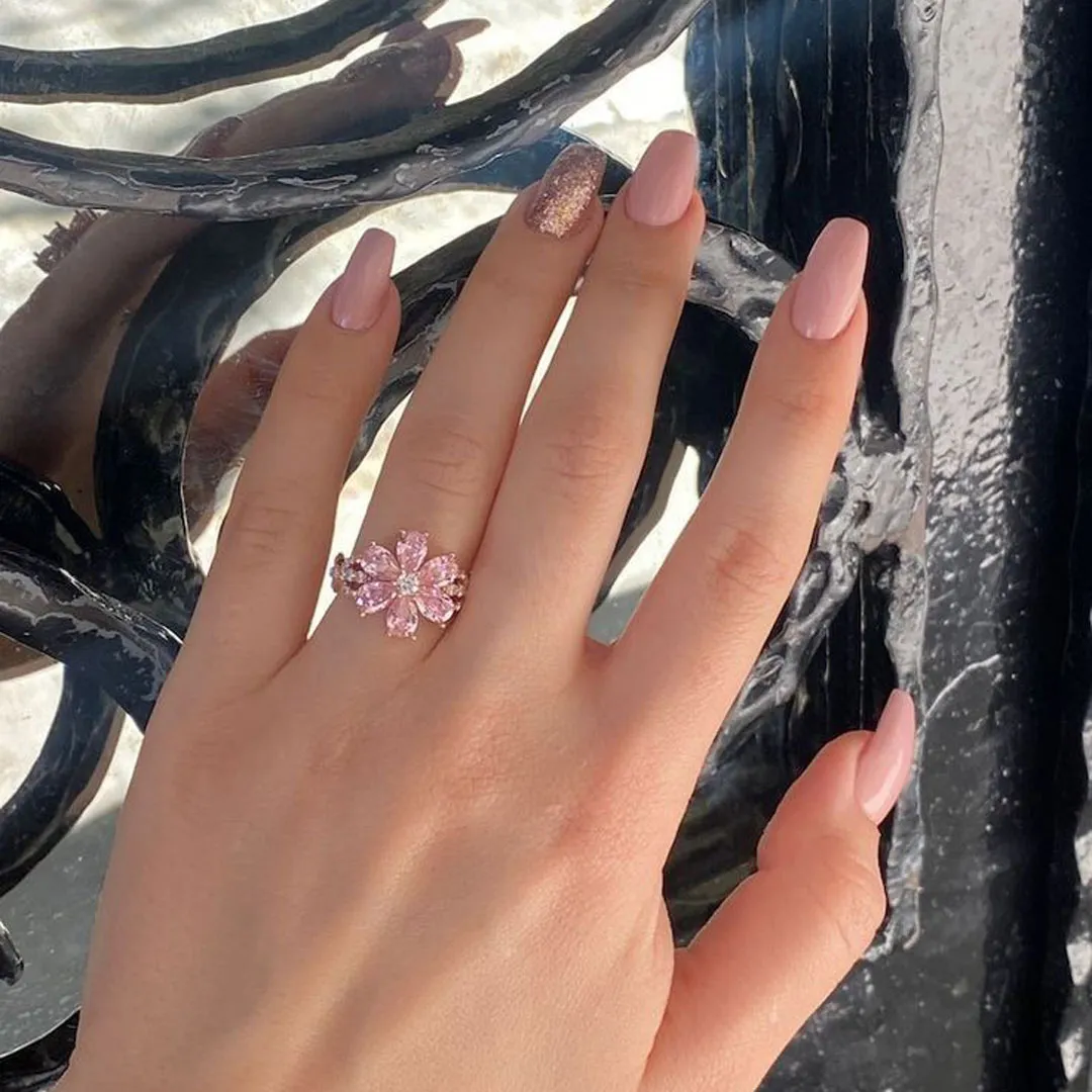   A ring with a stylish pink stone