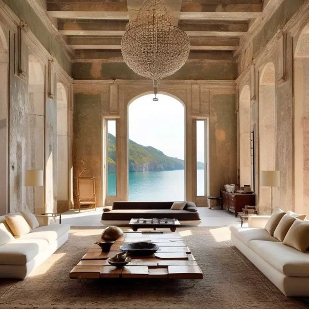 Stylish Greek style living room decoration