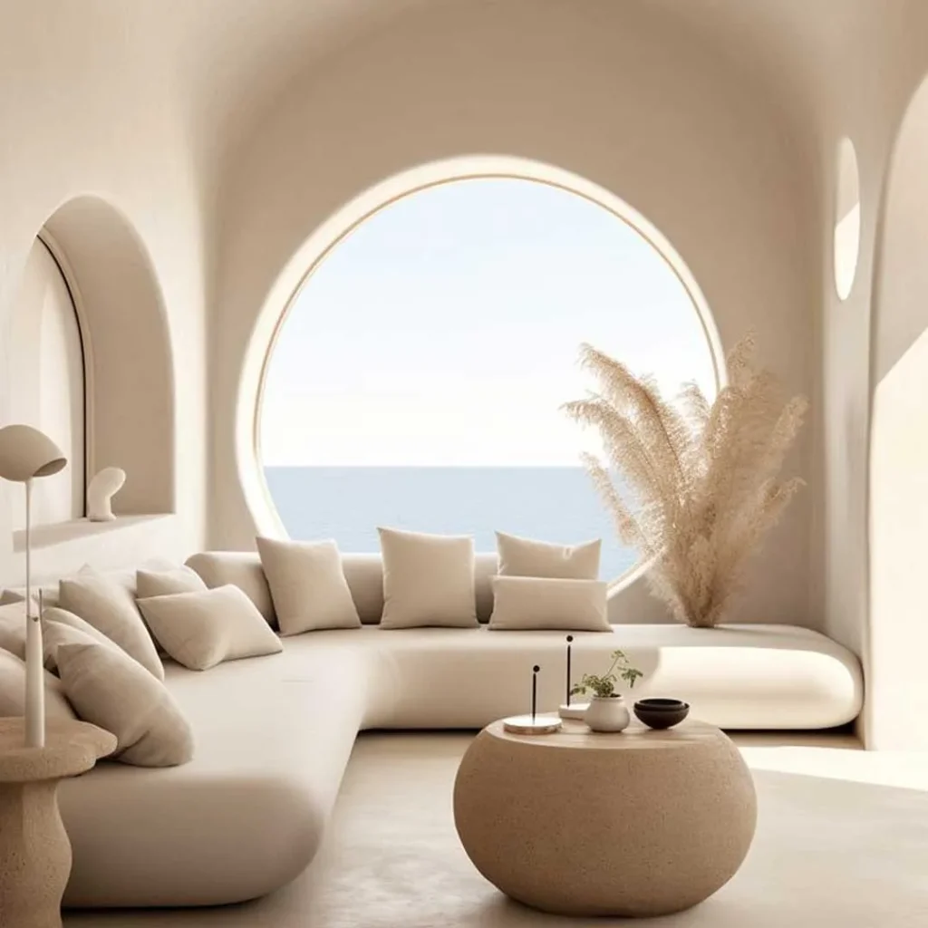 Living room decoration in modern Greek style