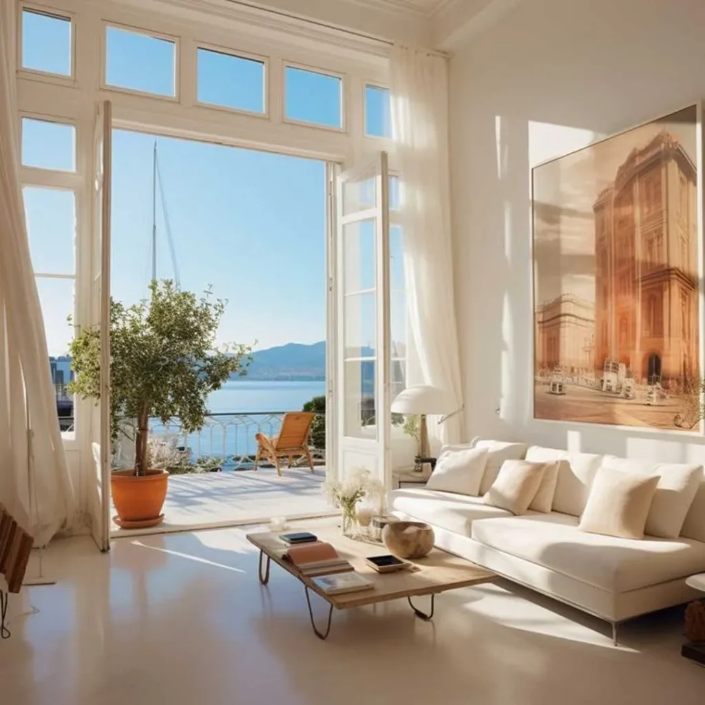Beautiful Greek style living room decoration