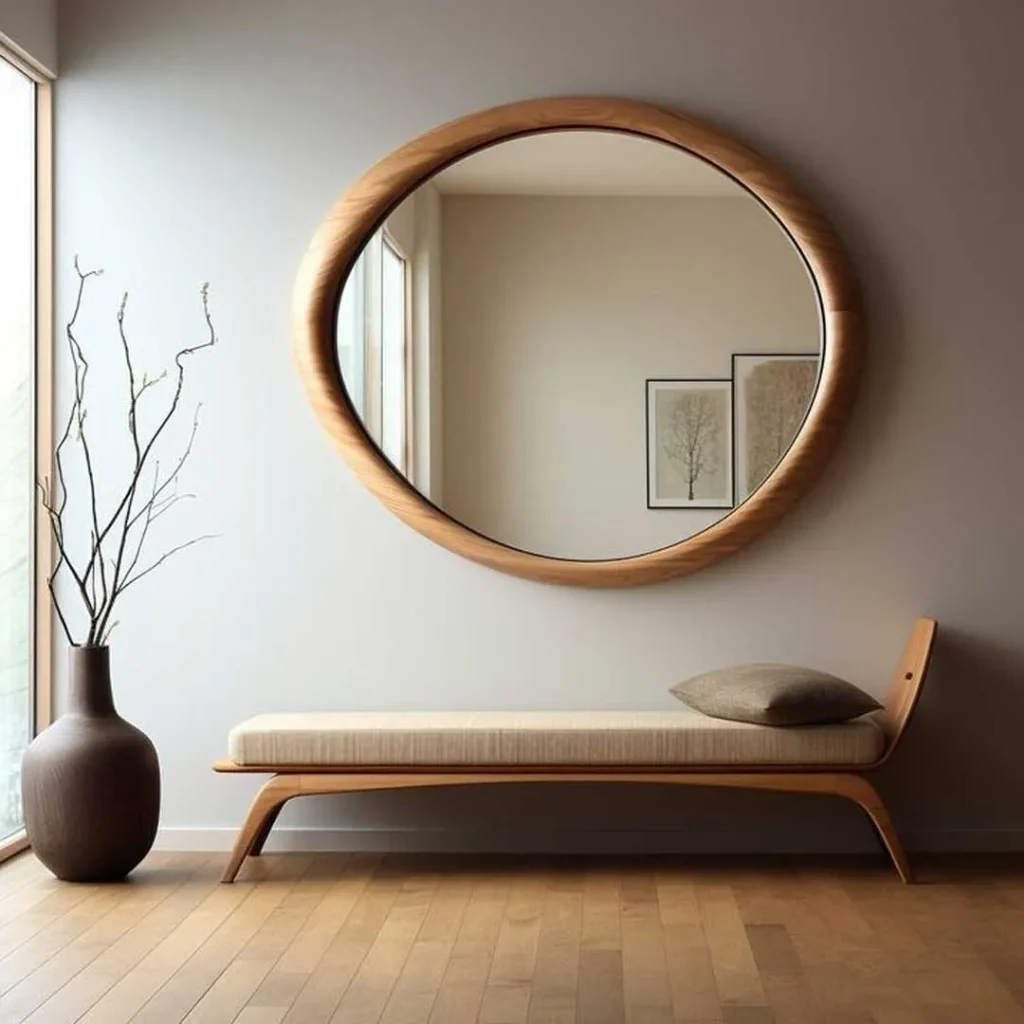  آینه دیواری چوبی مدرن مینیمال