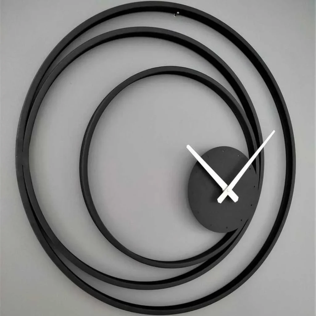 Minimal and modern black wall clock