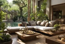 Tropical living room decoration