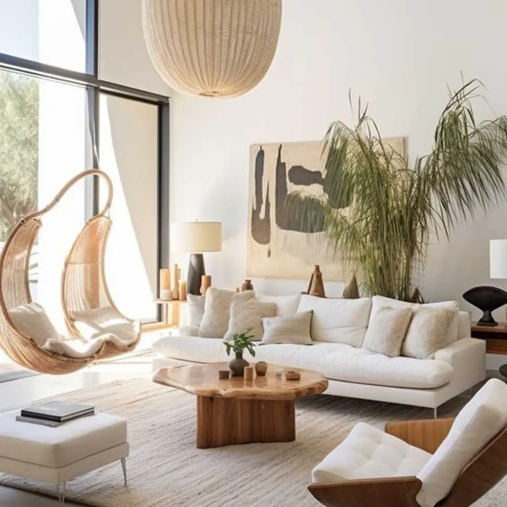 Stylish tropical living room decoration