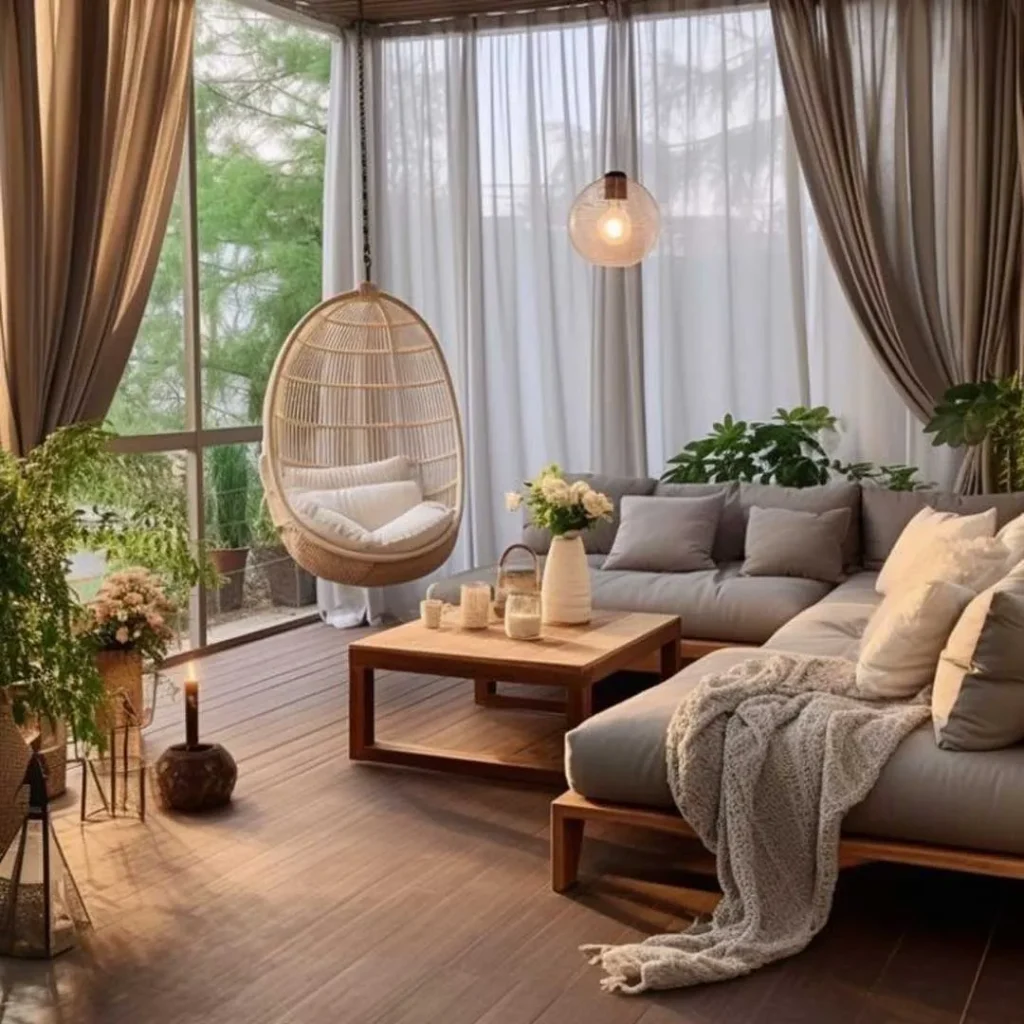 Modern tropical living room decoration