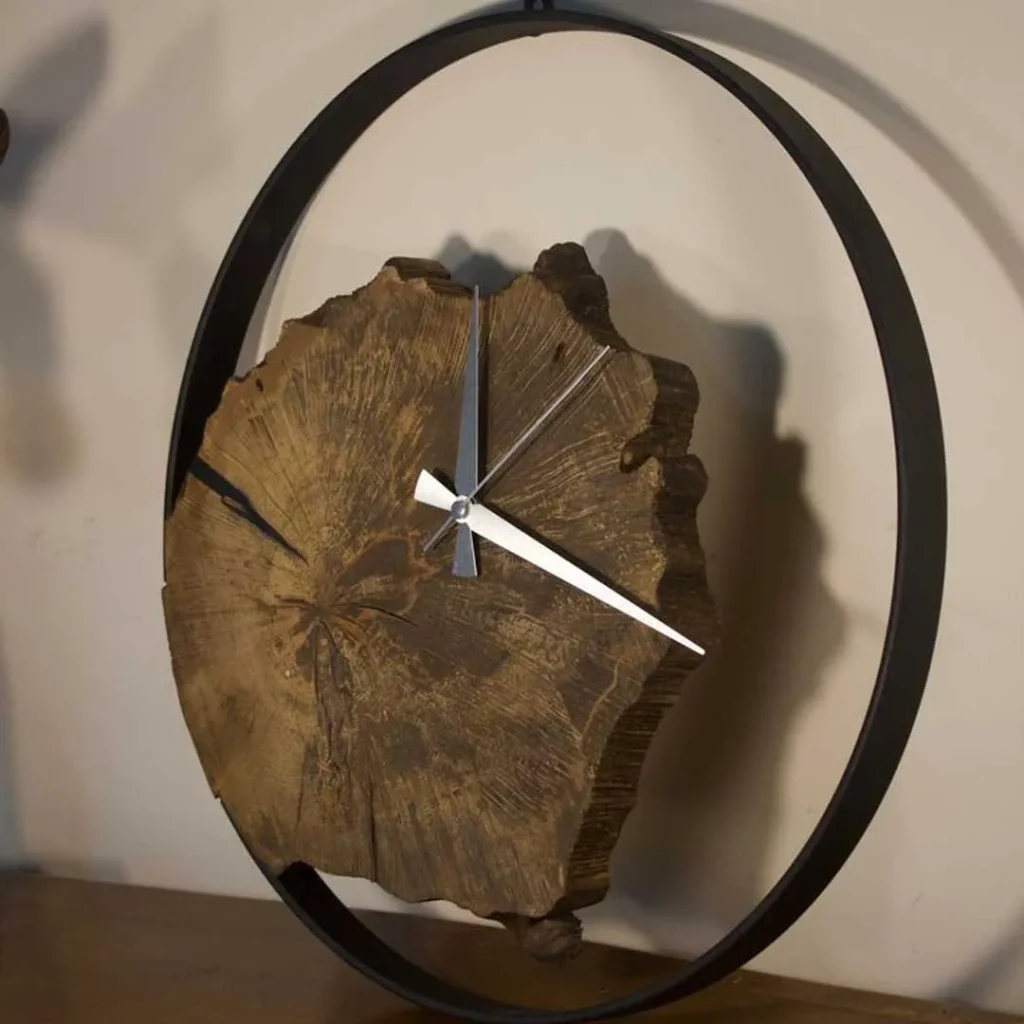 Desk clock with stylish wooden design