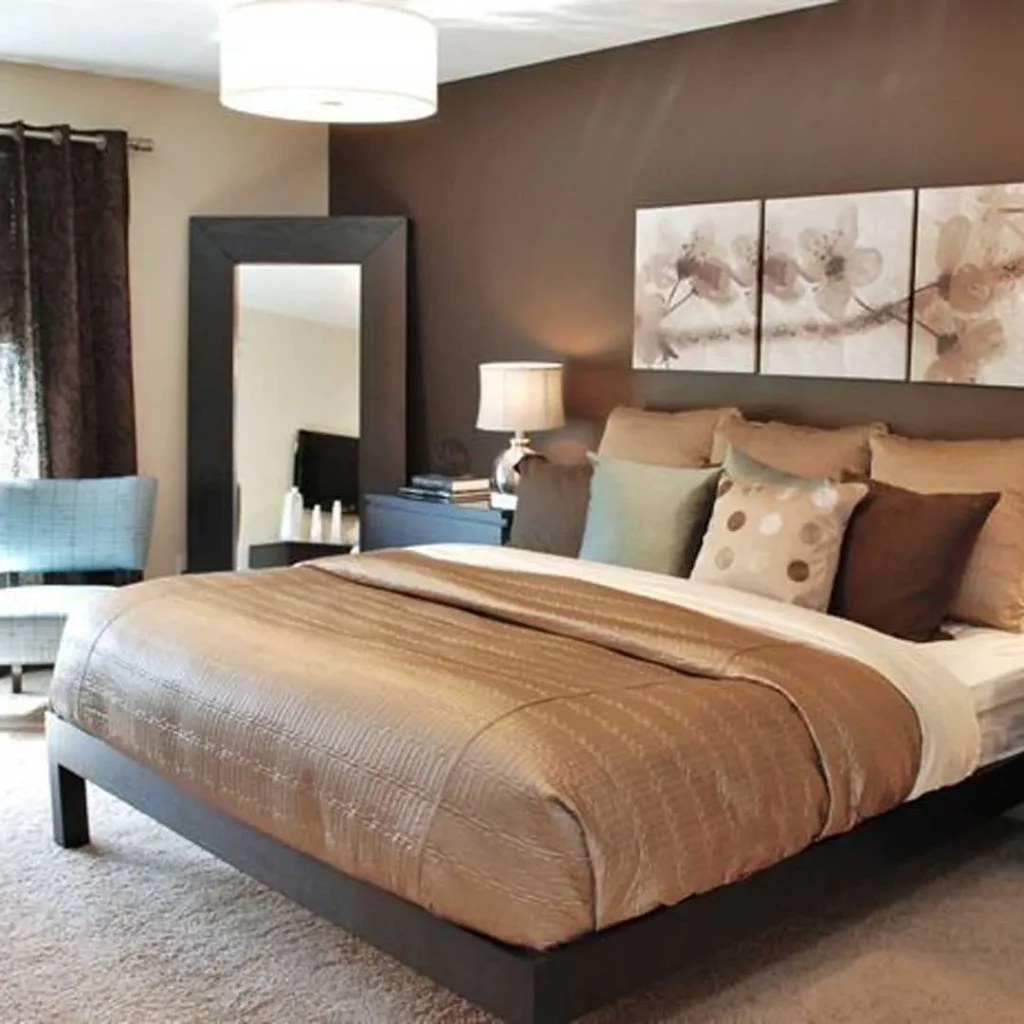 Bedroom design with special cream and brown theme