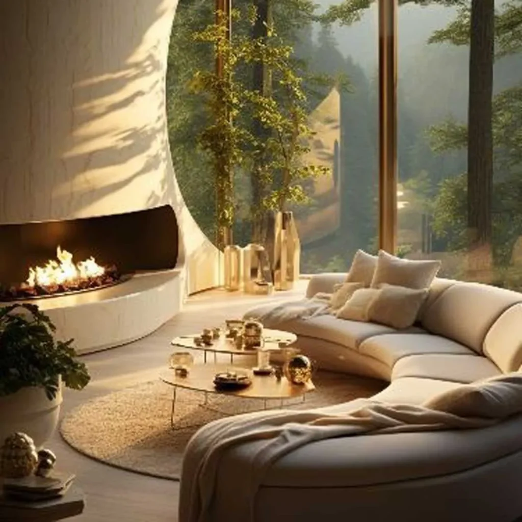 Living room decoration with a dream fireplace