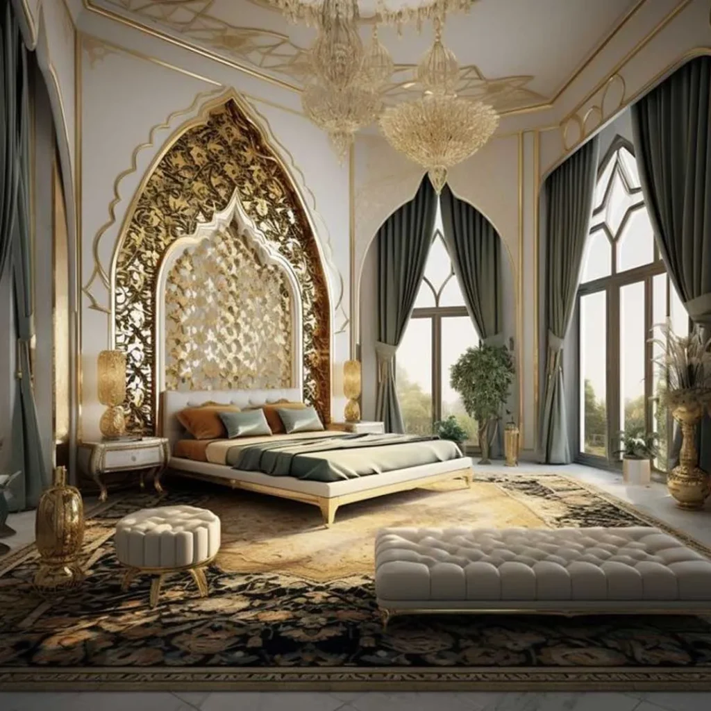 طراحی اتاق خواب به سبک عربی مینیمال