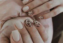 Nails with leopard design for girls