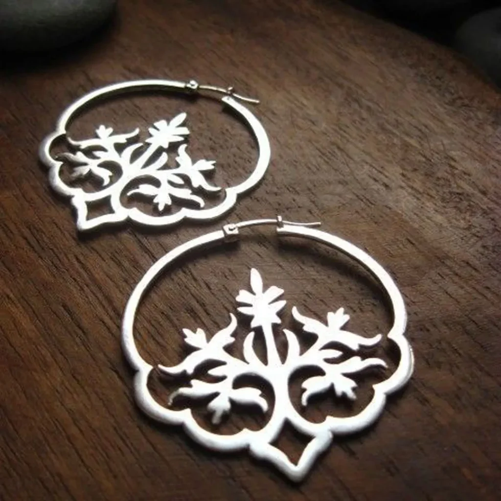 Earrings with modern traditional design