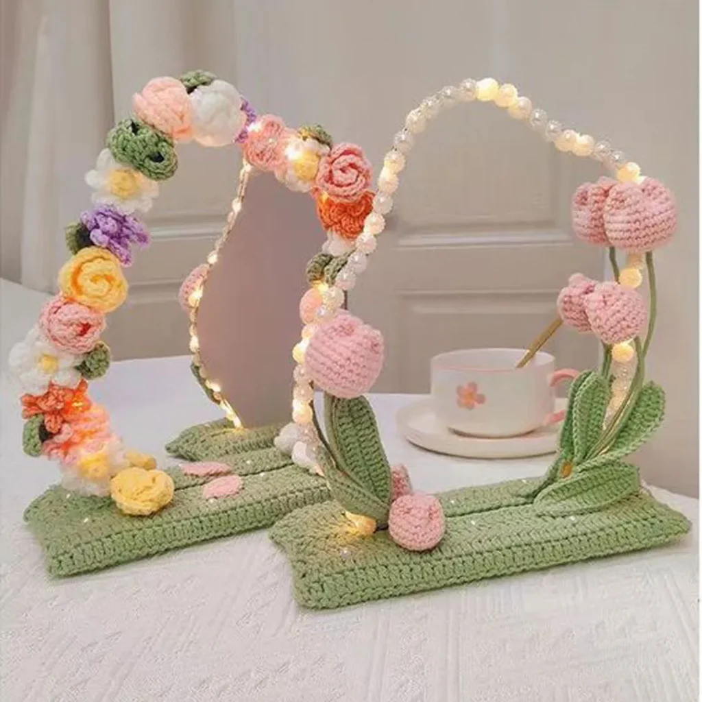  آینه با دیزاین بافتنی زیبا