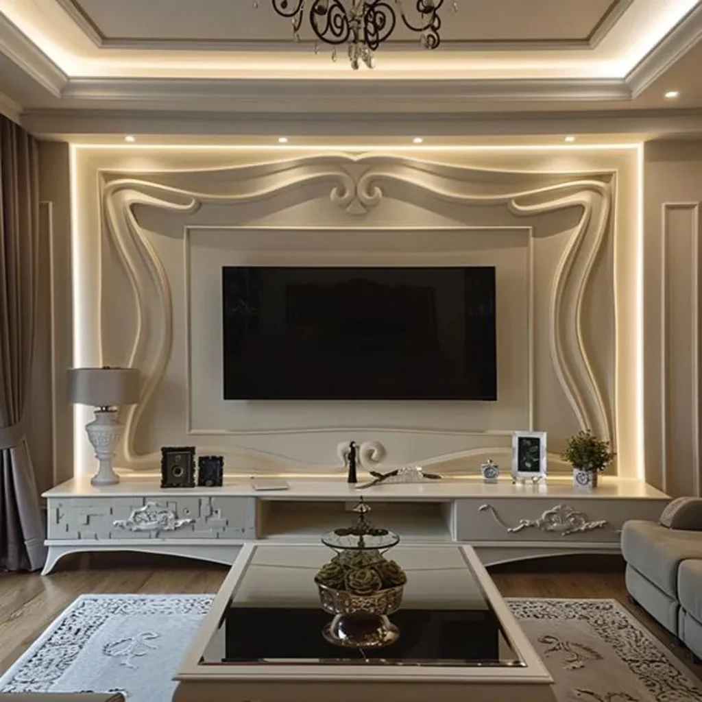 دیزاین دیوار پشت تلویزیون شیک