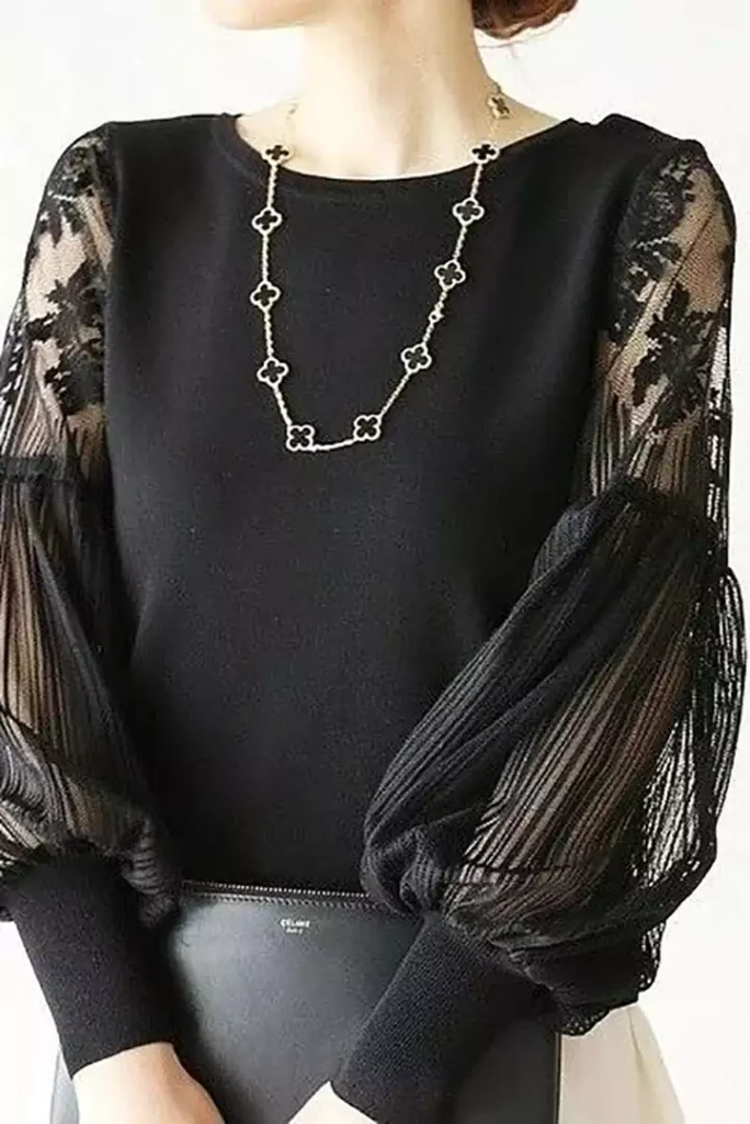 شومیز دخترانه مشکی مجلسی