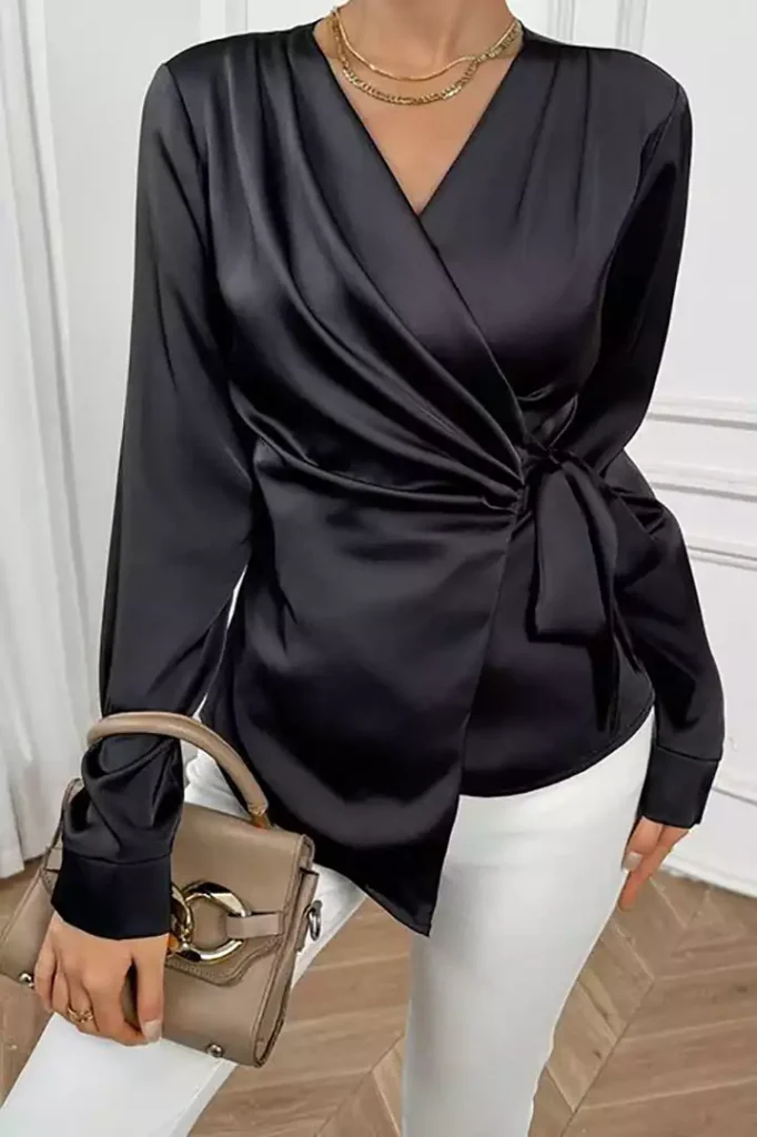 شومیز ساتن مشکی