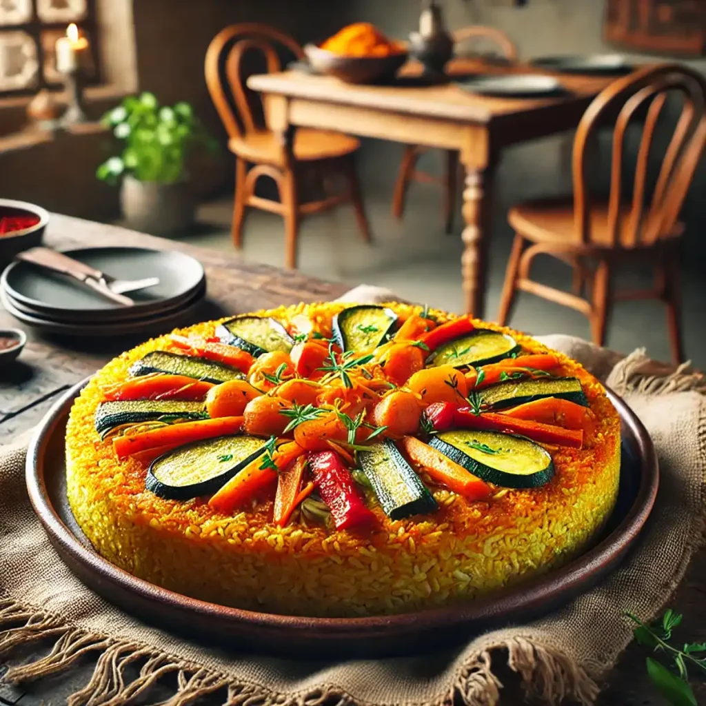 طرز تهیه ته‌ چین سبزیجات وگن