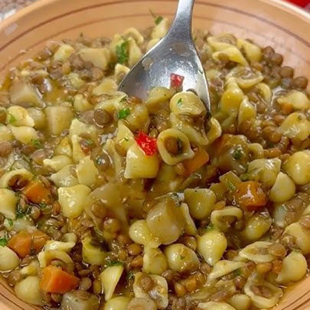 پاستا و عدس خانگی