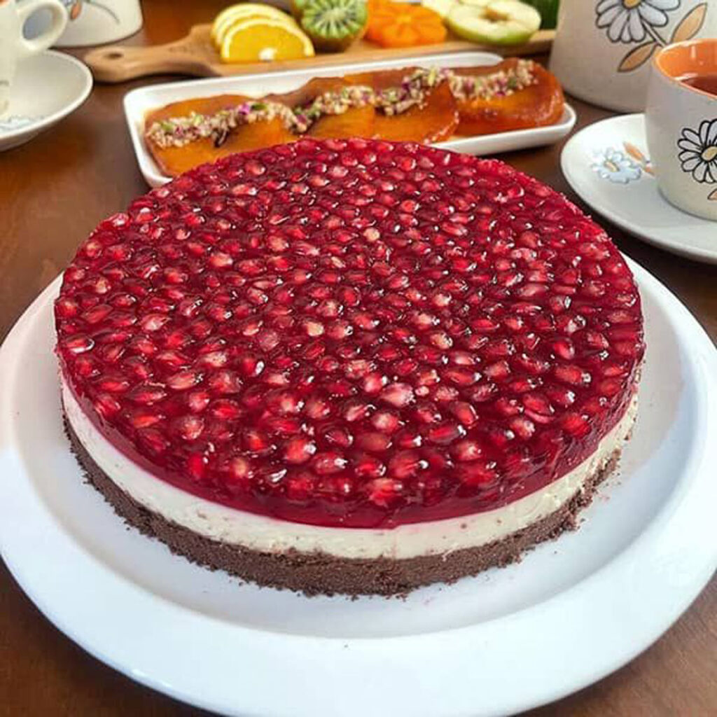  چیز کیک انار خوشمزه