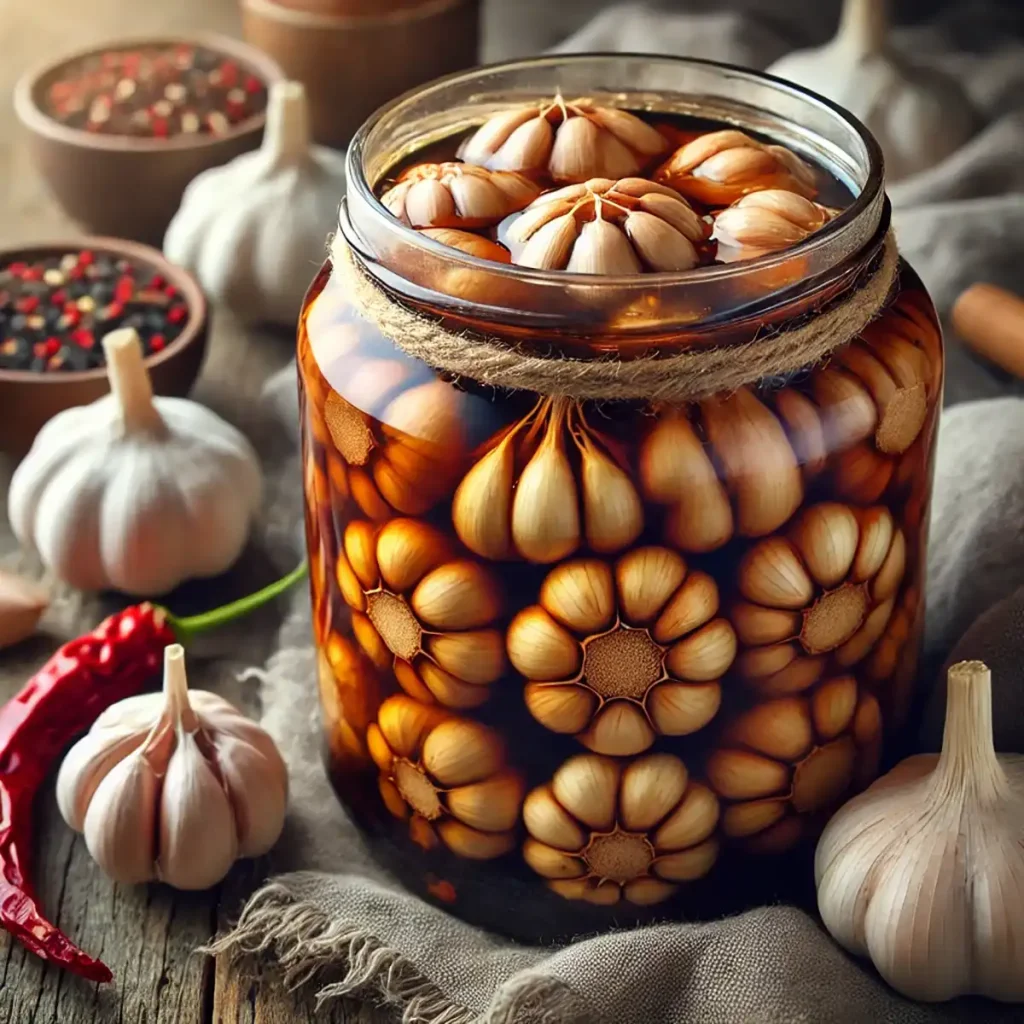 ترشی سیر قهوه‌ ای