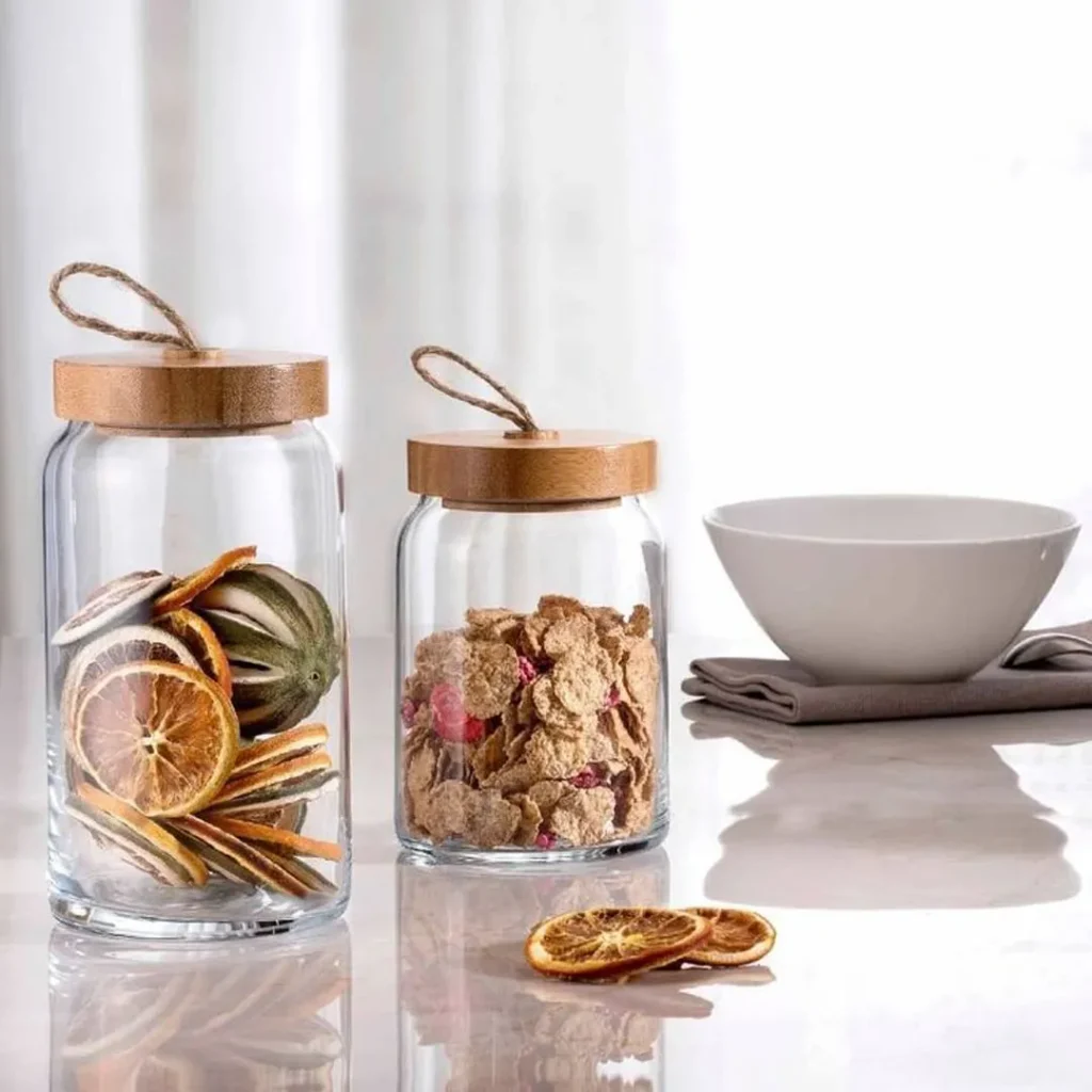  ظروف شیشه ای دربدار مدرن