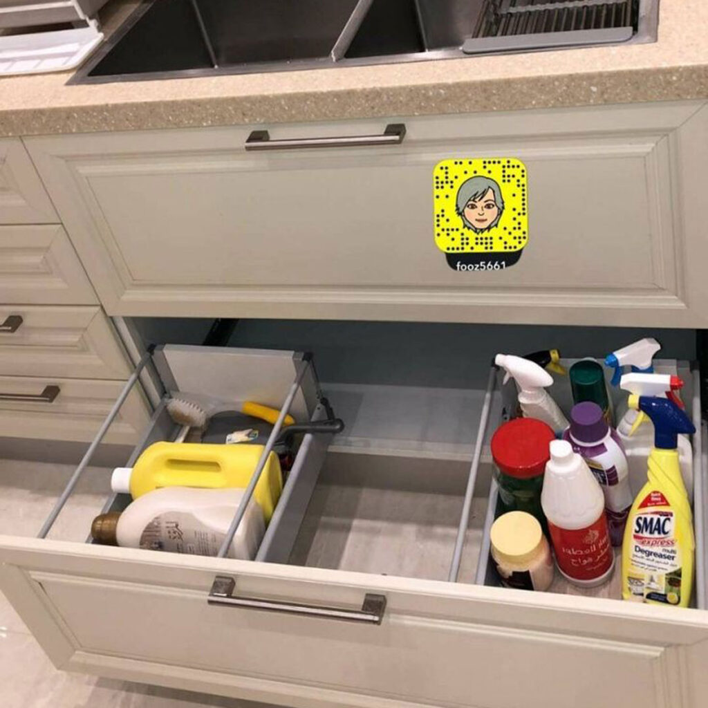 طراحی کابینت زیر سینک ظرفشویی کشویی