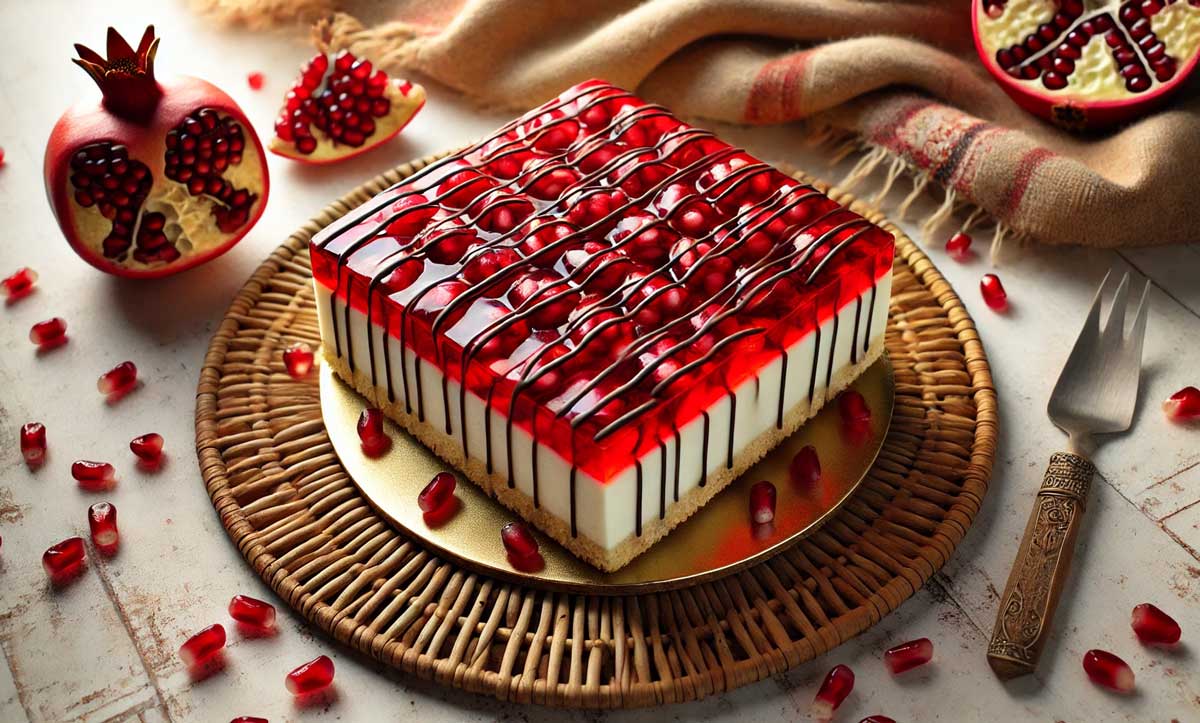 چیز کیک یلدایی + ویدئو آموزشی 😋