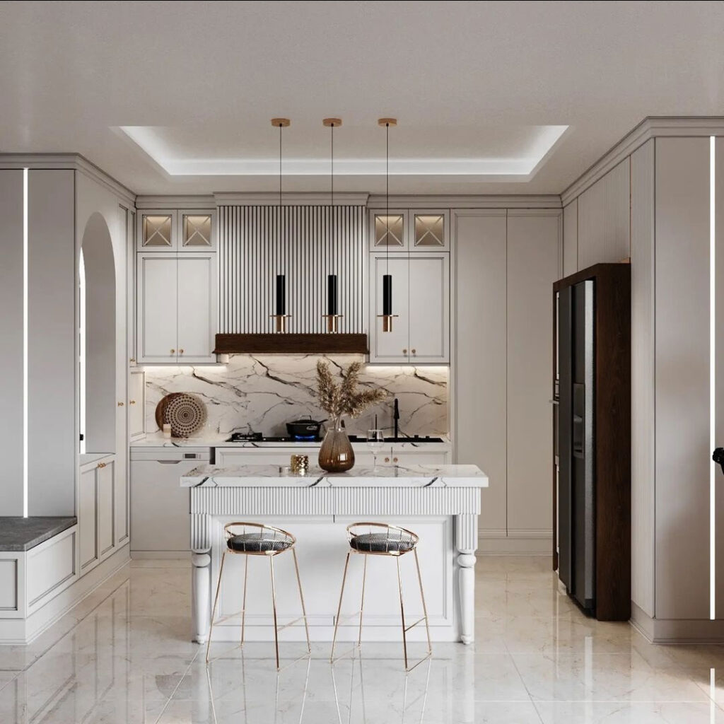 طراحی کابینت شیک برای آشپزخانه مینیمال