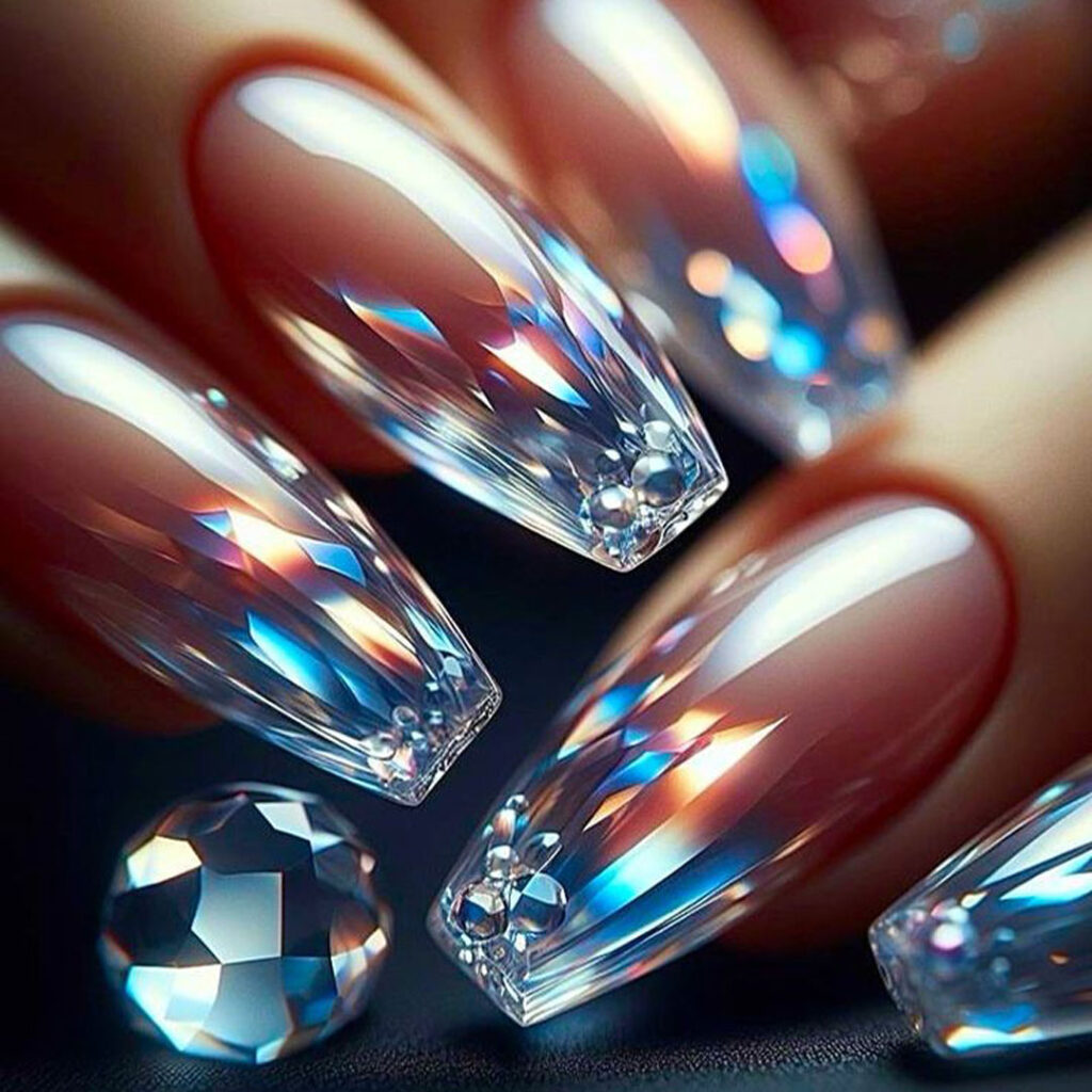 ناخن شیشه ای براق