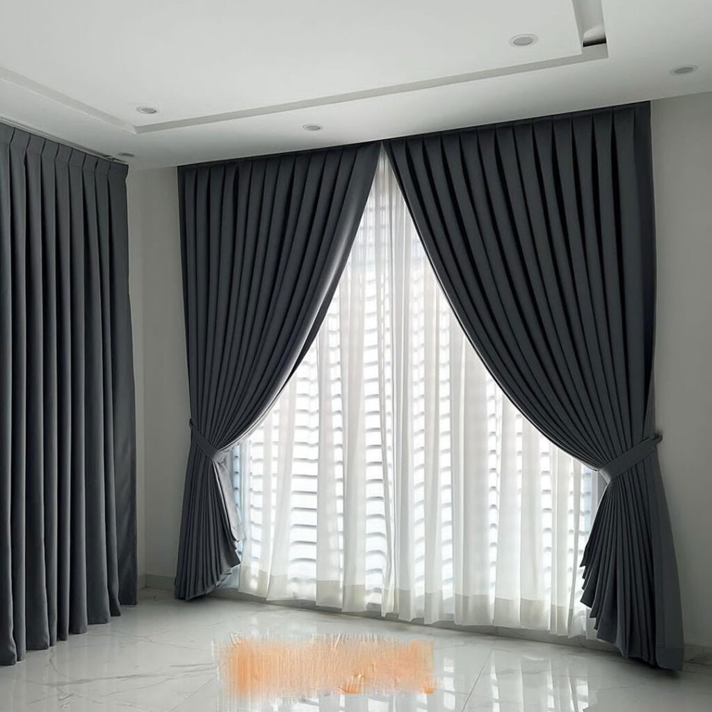 طراحی پرده مدرن و مینیمال برای نشیمن 
