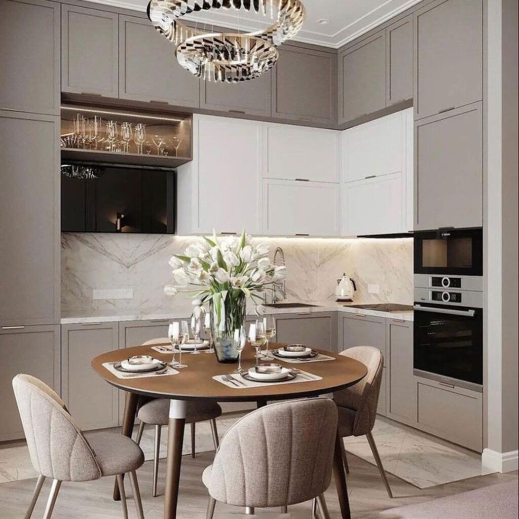 طراحی کابینت برای آشپزخانه کوچک مینیمال