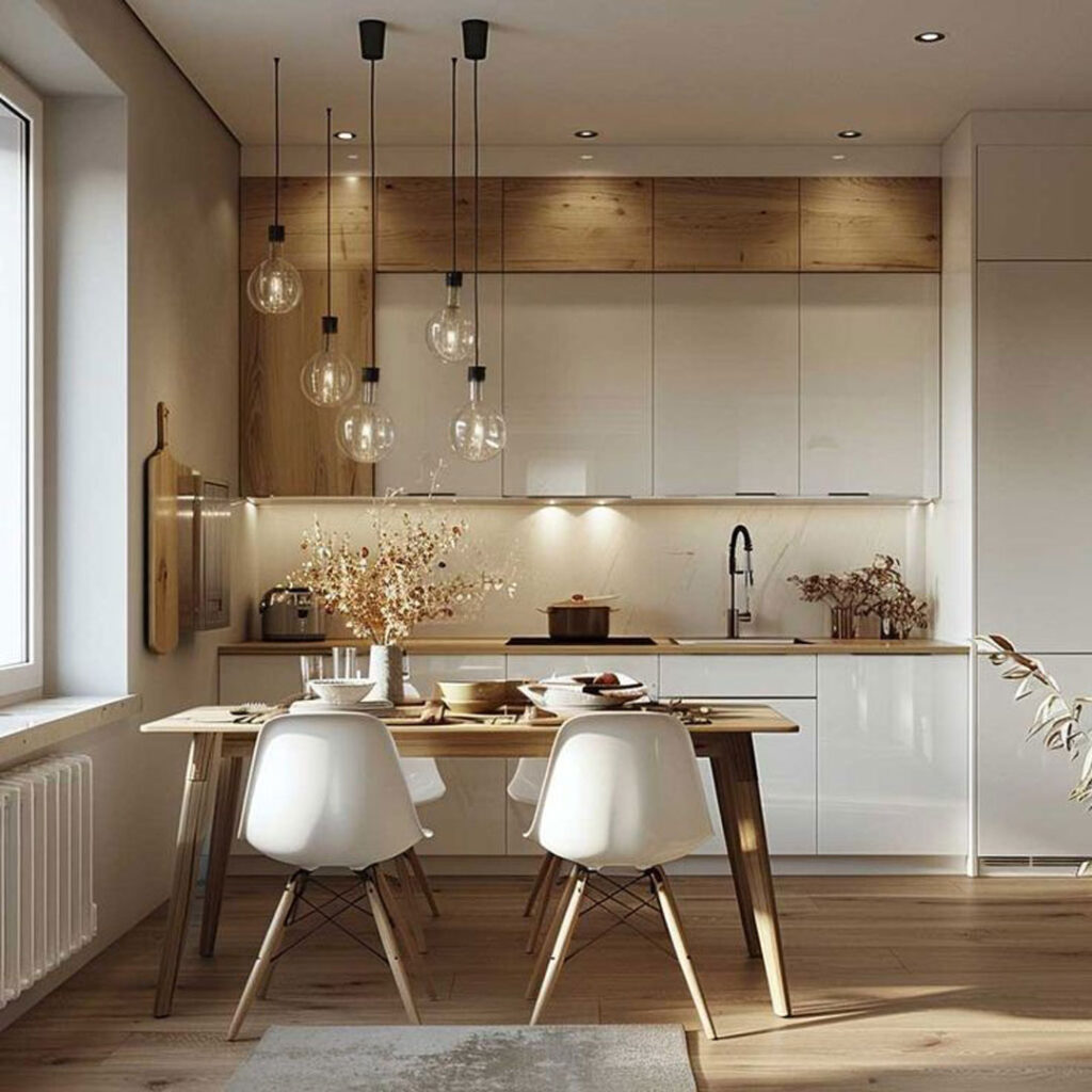 طراحی کابینت آشپزخانه کوچک به سبک ژاپنی زیبا