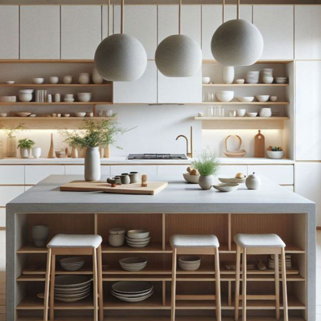 طراحی کابینت آشپزخانه کوچک به سبک ژاپنی مدرن