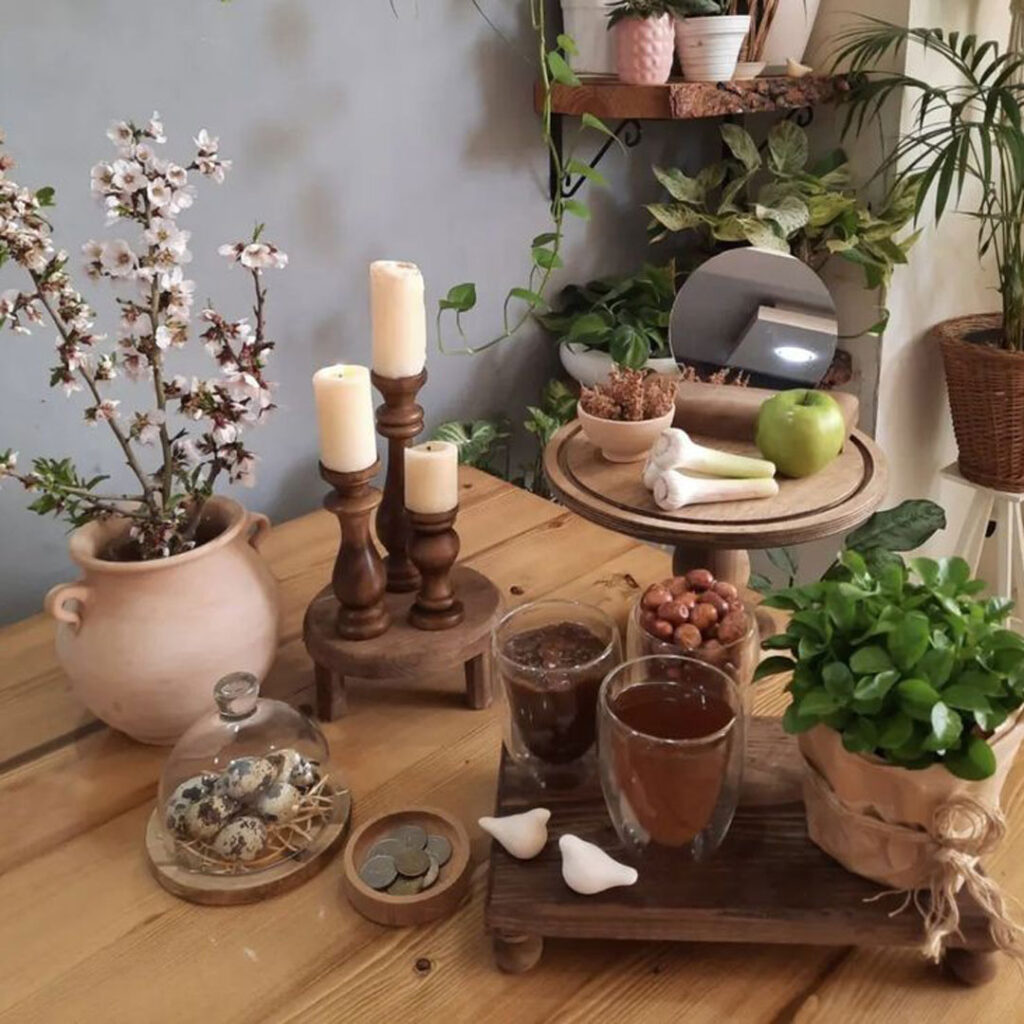 سفره هفت سین چوبی زیبا