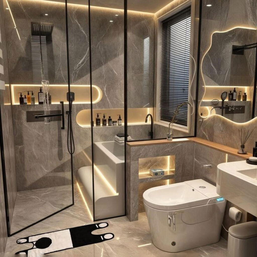 طراحی حمام لاکچری و لوکس