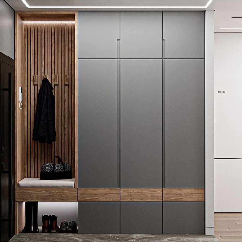 بهترین طراحی کمد دیواری در ورودی منزل